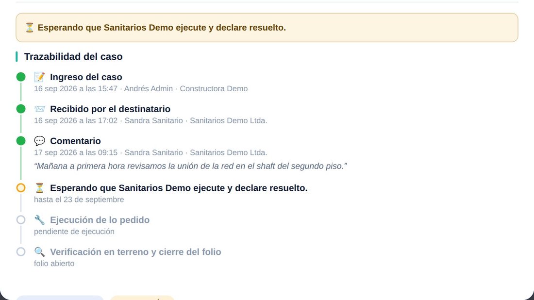 Historia de cada folio: Expediente (datos de demostración)
